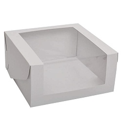 Коробка для торта 18 см*18 см*7 см белая