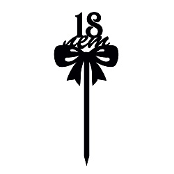 Топпер "18 лет, бантик" черный 8*9 см