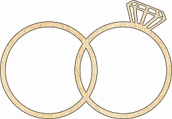 Топпер "Кольца", 360011882-з 16*10 см